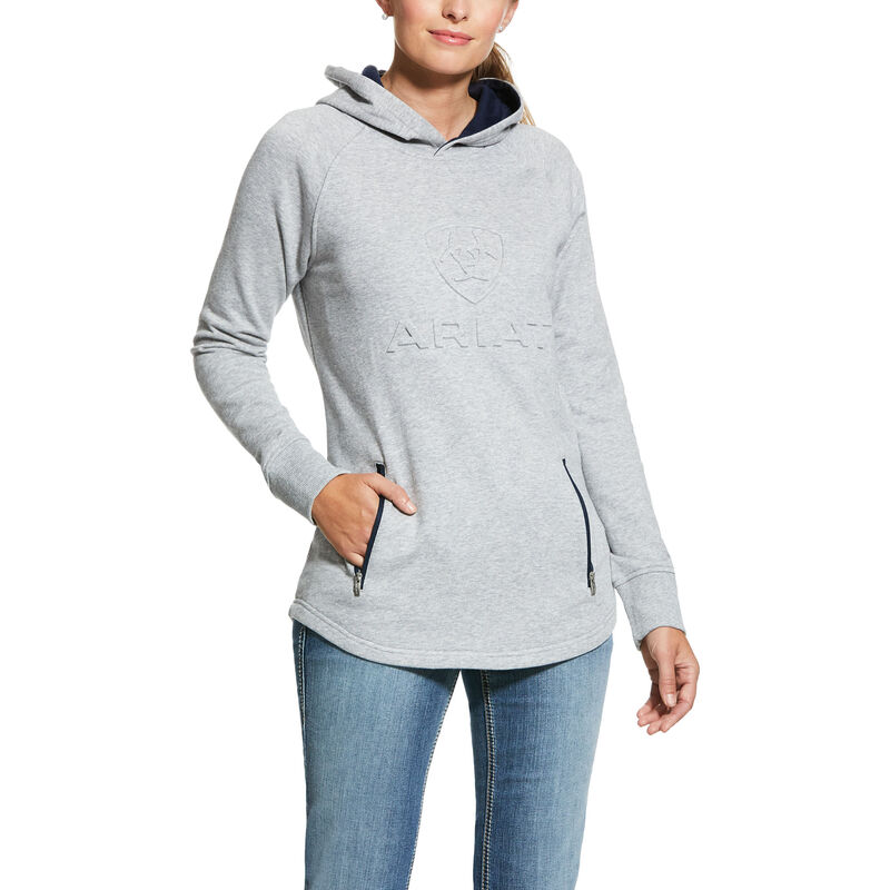 Ariat Western: 3D Logo Sudadera Con Capucha Mujer - Gris (ZBRXH4178)